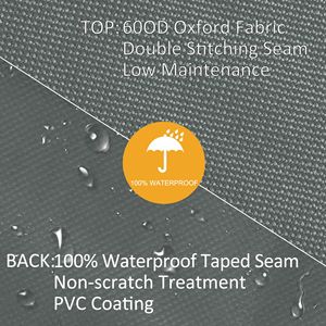 Copertura per Sedia a Dondolo da Giardino/Patio Anti-UV per Tutte le Stagioni, Impermeabile e Resistente allo Sbiadimento, 2.05m x 1.22m Tessuto Oxford con Rivestimento in PVC per Mobili - Product Image 4