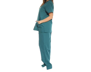 Women's <b>Scrub</b> Set V-Neck Top And Pants Hospital Uniform Cotton Polyester Fabric Comfortable medical <b>scrubs</b> - Product Image 2