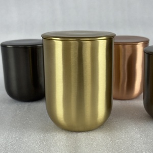 EVANA IMPEX - Portavelas de Latón con Logotipo Personalizado, Recipiente Cilíndrico Dorado para Velas con Logotipo Grabado para la Fabricación de Velas - Product Image 2
