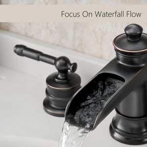 Rubinetto da Bagno ORB a 3 Fori con Scarico a Scomparsa, Maniglia a Doppia Leva, 8 Pollici, per Lavabo e Doccia - Product Image 5
