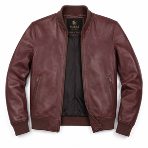 Chaqueta Bomber de Invierno para Hombre, Marca Avan, Personalizada OEM, Impermeable, de Cuero Genuino, con Cuello Alto y Cierre de Cremallera, Estilo Urbano - Product Image 1
