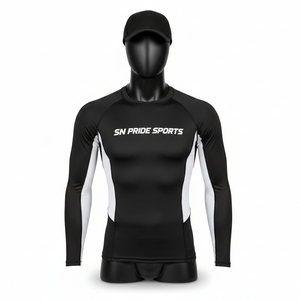 Camiseta de Protección Solar Personalizada para Hombre, Manga Larga, para Surf, de Poliéster/Nailon, Secado Rápido, Deportiva, para Natación, Suministro al por Mayor - Product Image 1