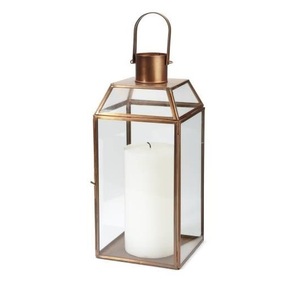 Simple Pleasant Looking Selling Metal & Glass Home Decor Hanging <b>Lantern</b> in <b>Copper</b> Finish Candle <b>Lantern</b> for Outdoor & Garden - Product Image 1