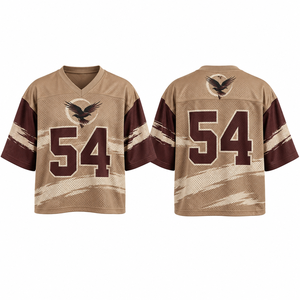 Camiseta de fútbol americano para adultos, estilo holgado, corte amplio, tela suave, ropa de entrenamiento, estilo universitario, diseño de malla sublimada, venta al por mayor - Product Image 2