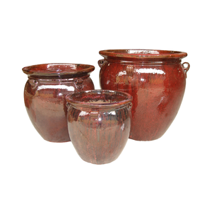 Macetas de cerámica brillante al por mayor, macetas de arcilla con forma redonda para plantas y decoración - Product Image 1