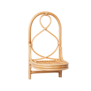 Étagère murale en rotin naturel avec cadre décoratif arqué, support de rangement en bambou tressé, style rustique bohème, présentoir suspendu - Product Image 1