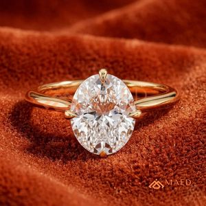 14K/18K Solid Gold Oval Cut Moissanite/Diamond <b>Solitaire</b> Engagement <b>Ring</b> for Women, Classic 4 Prong Setting Minimalist Bridal We - Product Image 1