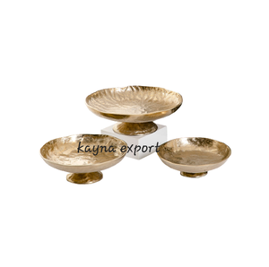 Bol décoratif de luxe pour centre de table, finition dorée avec base en marbre, décoration de table, bol en métal - Product Image 6