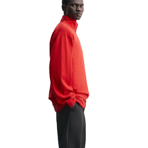 Men's Women's Oversized <b>Mock</b> <b>Neck</b> Half Zip Sweatshirt Plain Cotton Custom Logo Streetwear <b>Top</b> - Product Image 2