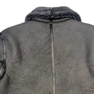 Genuine Leather <b>Shearling</b> Aviator <b>Jacket</b> <b>Men's</b> Premium Sheepskin Fur Winter Coat Warm Luxury Outerwear Style - Product Image 3