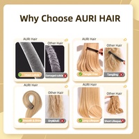 Extensions de cheveux vierges russes, trame plate, double tirage, d'un seul donneur, blond méché, cheveux slaves AURI