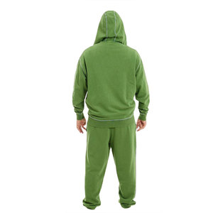 Wholesale Men's Acid Wash Zipper <b>Hoodie</b> Jogger Tracksuit Cotton Fleece Casual Two Piece Streetwear Fashion Zipper Tracksuits - Product Image 6
