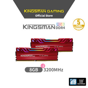 [Kingsman Gaming] PC4 DDR4 8GBx2 RGB สีแดง25600 3200MHz ชุดคู่ในสต็อกรับประกัน5ปีสำหรับเดสก์ท็อป - Product Image 2
