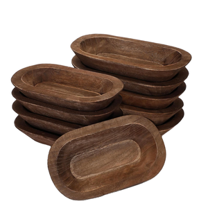 Plateau de service ovale en bois massif fait main de haute qualité, plateau décoratif pour restaurant, café, décoration de la maison, en gros - Product Image 1