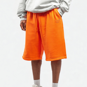 High Quality <b>Men</b> Cotton <b>Fleece</b> <b>Shorts</b> Solid Casual Mid Breathable for Online Sale Custom Logo - Product Image 3