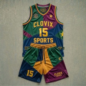 Ensemble de maillots de basket OEM en mesh avec impression par sublimation, anti-transpiration, fournisseur d'uniformes d'équipe - Product Image 6