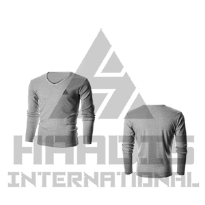 T-shirt de travail personnalisé 2026 en coton 100% à col en V, tricoté à manches longues, haute qualité, ignifuge, respirant, séchage rapide, toucher frais - Product Image 4