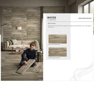 Carreaux de sol en porcelaine 60x60 Fabrication directe 600x1200mm Carreaux de sol et de mur en porcelaine brun bois antidérapants - Product Image 4