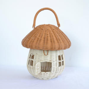 Children handbags rattan mushroom shaped basket <b>bags</b> adorable <b>wicker</b> kids handbag baskets wholesale - Product Image 4