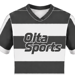 <b>Black</b> <b>White</b> Short Sleeve Rugby Jersey Crew Neck <b>Striped</b> Rugby <b>Shirt</b> Athletic Performance Training Match Team Sportswear - Product Image 3