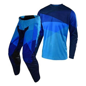 ชุดแข่งรถมอเตอร์ครอสสำหรับผู้ใหญ่ ไซส์พลัส ระบายอากาศได้ดี แบบยูนิเซ็กซ์ - เสื้อเจอร์ซีย์และกางเกงสีดำและสีขาว - Product Image 5