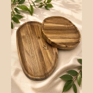 Natural Irregular Acacia Wooden Serving <b>Tray</b> Natural Organic Shape <b>Dinner</b> Plate Fruit Platter For Hotel Restaurant Wholesale - Product Image 4