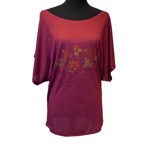 T-shirts à manches courtes pour femmes, en coton 100%, respirants, décontractés, avec strass personnalisés OEM de haute qualité - Product Image 4