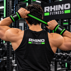 Rhino Fitness Green <b>Nylon</b> Left Hand Wrist Wraps <b>Hook</b> and Loop Weightlifting Support Straps for Adults - Product Image 4
