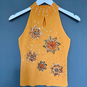 Diamond Fringed <b>Chain</b> Waist Beaded Vest Corset Crop Bustier for Women's <b>Bra</b> - Product Image 1