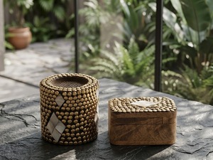 Porte-encens en bois artisanal, support mosaïque pour bâtonnets d'encens, diffuseur décoratif d'aromathérapie pour la décoration intérieure - Product Image 5