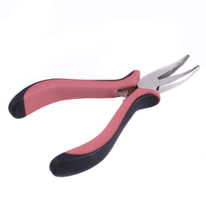 Durable Stainless Steel <b>Angled</b> Pliers for Nano Hair Extensions Pink Black Handle 2-in-1 Tool - Product Image 4