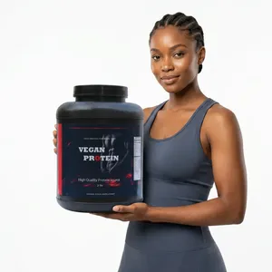 Poudre de protéines de pois végétalienne pour adultes, substitut de repas, compléments sportifs, énergie, croissance musculaire, santé digestive, certifiée ISO, pure - Product Image 2