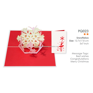 Carte de vœux 3D pop-up de Noël, style flocons de neige, faite à la main, avec enveloppe, cartes de vœux 3D pour occasions spéciales - Product Image 3