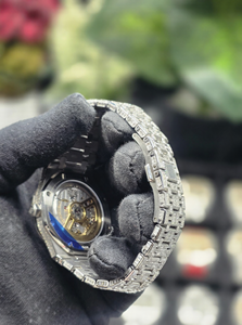 Stainless Steel With Baguette Moissanite Diamond Iced Out <b>Wrist</b> <b>Watch</b> Style Fully Paved Dial Hip Hop Statement <b>Watch</b> <b>For</b> <b>Men</b> - Product Image 5