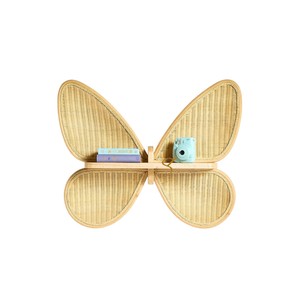 <b>Rustic</b> Natural Butterfly Rattan wall-mounted <b>shelf</b> for kids Woven Wall Hanging Decor Storage Rack for Books and Toys Companies - Product Image 3