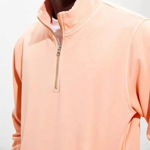 Sweat-shirts en coton à col roulé mi-zippé couleur unie personnalisés pour l'automne, design personnalisé, sweat-shirts décontractés pour hommes à col montant 1/4 zip, sweats à capuche - Product Image 4