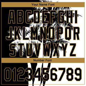 Polo de Golf de Alto Rendimiento con Diseño 3D de Palmeras Hawaianas en Negro, Blanco y Dorado Antiguo, Personalizado, Precio al por Mayor - Product Image 5