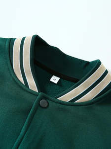 Vestes de baseball style hip-hop urbain pour hommes et femmes, vente en gros d'usine, sweat-shirts surdimensionnés personnalisés brodés - Product Image 5