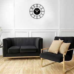 Modern Metal Wall <b>Clock</b> Decorative Round Wall <b>Clock</b> with Gold Hands for Living Room Bedroom Office Decor - Product Image 2
