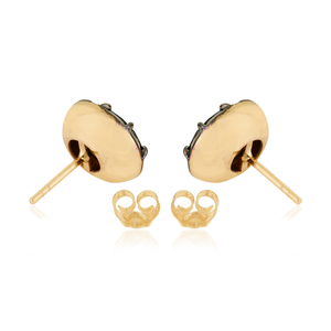 Productos en Oferta, Pendientes de Oro Amarillo de 14 Quilates con Zafiro Azul y Baño de Rodio Negro, con Piedra Preciosa Solitaria, para Nacidos en Septiembre - Product Image 6