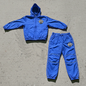 Lightweight Nylon Windbreaker <b>Jackets</b> and Nylon Track Pants Set Custom Stitching Mesh Fabric Jogging Suits Windbreaker Tracksuit - Product Image 6