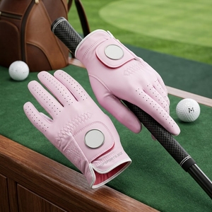 Gants de golf pour femmes de haute qualité en gros, respirants et confortables, en cuir, gants de golf colorés, clubs d'entraînement, gants de sport - Product Image 1