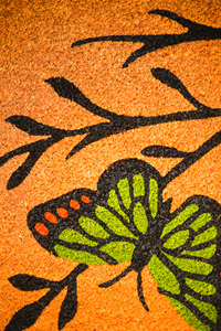 Tapis d'entrée en fibre de coco imprimé CocoFlutter avec motif papillon et support en PVC, en coco naturel, design personnalisé - Product Image 4