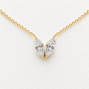 Marquise Cut Lab Grown Diamond Butterfly Necklace D Color VVS Clarity 14K 18K <b>Solid</b> <b>Gold</b> 16 Inch Custom <b>Pendant</b> Jewelry Supplier - Product Image 3