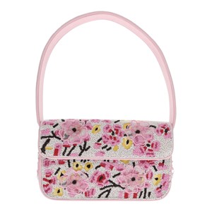 Bolso de hombro hecho a mano con cuentas y rayas para mujer, con patrón degradado azul, bolso de moda con asa. - Product Image 3