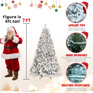 Albero di Natale Artificiale Pre-Illuminato da 2,1 m con 500 Luci UL, 45 Pigne e 1124 Punte Effetto Neve - Product Image 2