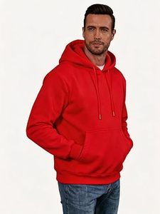 Men's 100% Cotton 300gsm V-neck Blank Heavy Weight Thick Windproof Waterproof Printing logo Regular Sleeve Flock Winter <b>Hoodie</b> - Product Image 3