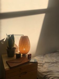 Premium Handcrafted Bamboo Desk Lamp | Vintage Asian Style Dimmable Table <b>Light</b> - Product Image 6
