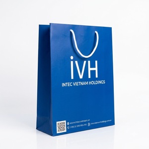 Sacs en papier blancs personnalisés de luxe, écologiques, recyclables, faits à la main, laminés brillants, avec poignées découpées, promotionnels pour supermarchés et vente au détail - Product Image 2