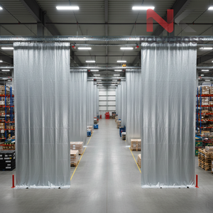 Lámina de Cortina Divisoria Flexible de LDPE para Almacén, Lámina de Cortina Divisoria de Tamaño Personalizado para Uso en Fábricas y Almacenes - Product Image 1